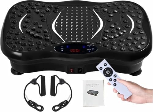 Image of WellMore Crazy Fit Vibration Plate for Home Weight Loss Exercise Machine with Different Programs Full Body Exercise Oscillation Fitness Workout 1 Year Warranty (Black)