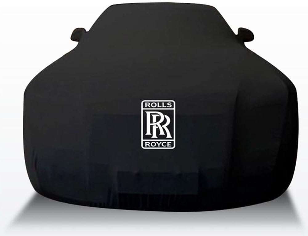 Car Custom Cover for Rolls Royce Phantom Drophead Coupe 2007-2017 Velvet Stretch Soft Satin Full Coverage All Weather Protection with Logo Various Occasions,Black Style