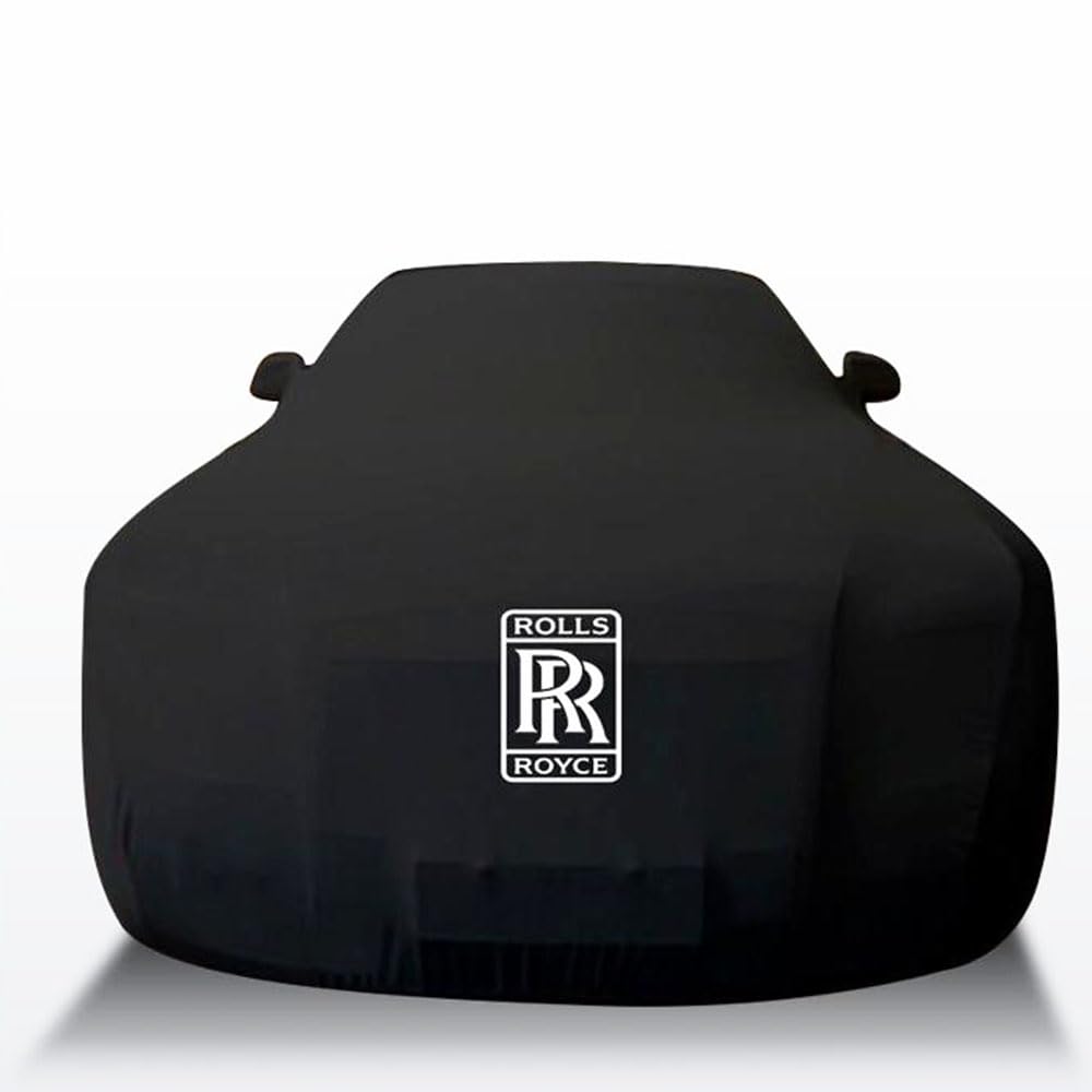 Car Custom Cover for Rolls Royce Phantom Drophead Coupe 2007-2017 Velvet Stretch Soft Satin Full Coverage All Weather Protection with Logo Various Occasions,Black Style