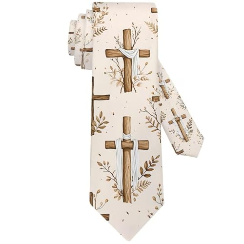 DECOHAVEN Cross Branch Leaf Ties for Men Funny Men's Necktie