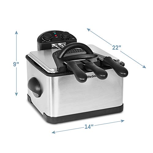 Elite Gourmet 0717056132554 Edf-401T Electric 4.5 Qt. / 17 Cup Immersion Deep Fryer 3-Baskets, 1700-Watt, Timer Control Adjustable Temperature thumb #5