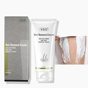 VGO Hair Removal Cream for Women & Men Painless Bikini Hair Removal Gel Hair Removal Lotion for Unwanted Hair, All Skin Types 4 oz, White
