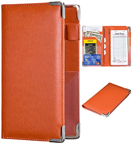 Carnet de serveur pour serveuse – Portefeuille de serveur avec poche zippée, joli livre de serveuse et organisateur de service avec poche pour l'argent pour tablier de serveur