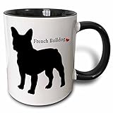 3dRose French Bulldog Two Tone Mug, 11 oz, Black