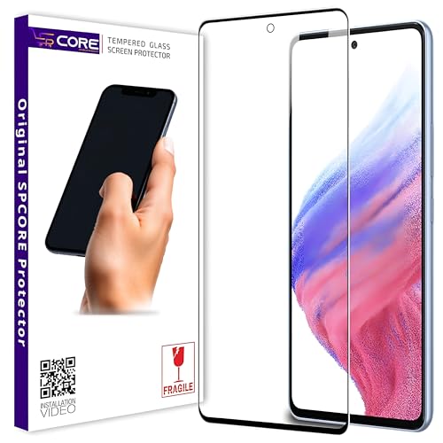 Image of Tempered Glass Screen Protector Compatible for Samsung Galaxy A53 5G (Black) with Edge to Edge Coverage and Easy Installation kit