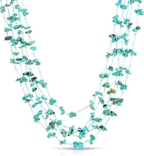 Regalia by Ulti Ramos Multi‑Strand Genuine Gemstone Necklace, Hand‑Assembled, 18–20 Inch, Toggle Clasp, Gift Box Included