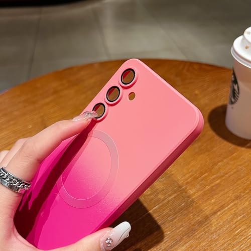 Doowear for Galaxy A54 5G Case Magnetic [Support Magsafe Charger] Wireless Camera Lens Protector Gradient Shockproof Silicone Rubber Phone Cover Case for Samsung Galaxy A54 5G-Pink by Doowear - Used condition - Image 6