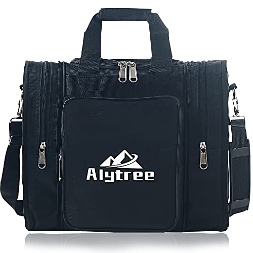 Alytree Non-Collapse Bowling Bag, Bowling Ball Bag with 2 Retractable Pockets, (2023 New Upgrade) Adjustable Bowling Tote Bag with Padded Ball Holder Fit Bowling Bag 1 Ball and Shoes Up to Men Size 14