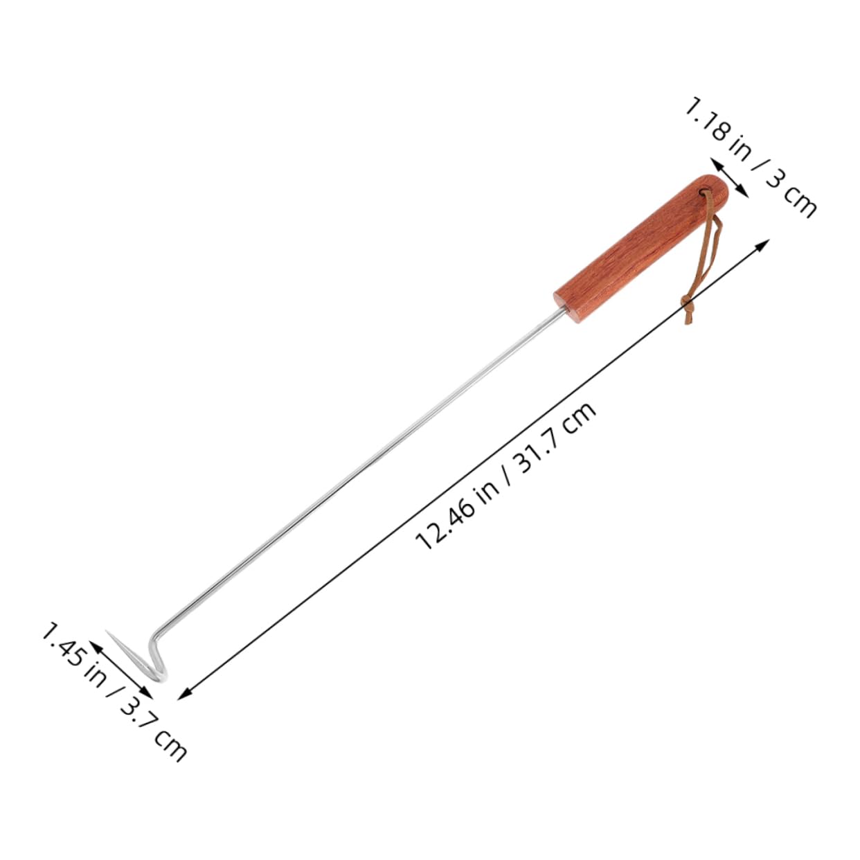 DECHOUS Sturdy Meat Flipper Hook Bbq Grilling Tool with Comfortable Grip for Outdoor Camping Barbecue Durable Meat Cooking Tool for Even Food Flipping and Turning