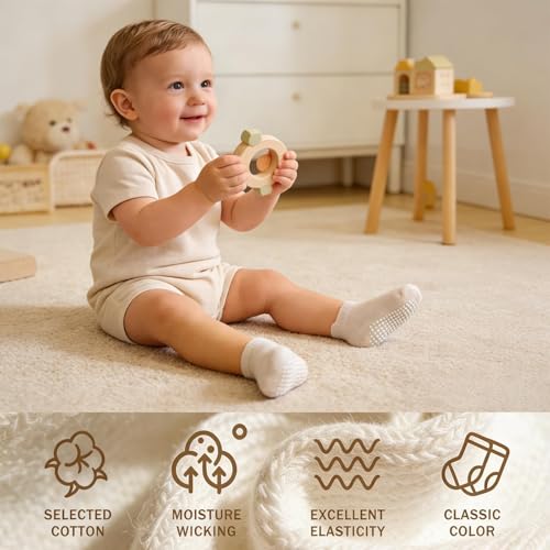 Image of Baby Non Slip Ankle Socks with Grippers (9 Pair) for 6 months-5 years Infant Toddler Boys Girls