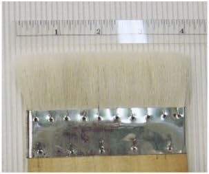 Yasutomo Hake Flat Wash Brush with Metal Ferrule, Sheep Hair Bristles, 3 7/8 inch (BFC6)