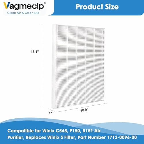Image of 12 Pack C545 Replacement Filter S Compatible with Win-ix C545 Air Purifier, For Winix C545, B151, P150, 9300,Ture HPEA Filter S Only, Part number 1712-0096-00 and 2522-0058-00
