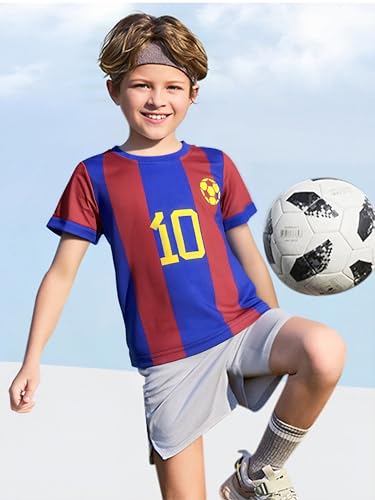 Image of Soccer Jersey Kids Boys Argentina Jersey Shirt Soccer Boys Tshirts Round Neck Short Sleeve Top
