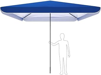 Commercial Rainproof Parasol Two-in-one Patio Umbrella Outdoor Garden Umbrella Large Square Beach Umbrella Suitable for Swimming Pool Shops 3x3M Blue