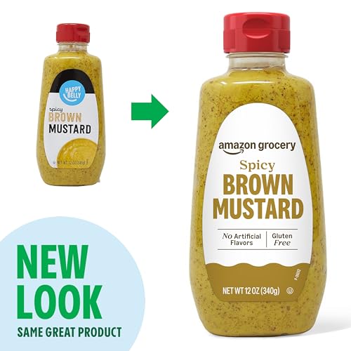 Image of Amazon Grocery, Spicy Brown Mustard, 12 Oz (Previously Happy Belly, Packaging May Vary)