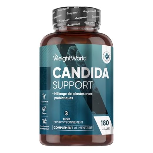 Candida Support - 180 Vegan Capsules - 3 Months Supply - For Men & Women - With Aloe Vera, Caprylic Acid, Grape Seed Extract & Rosemary Powder & Probiotics 400 Million CFU - Candida Cleanse Supplement