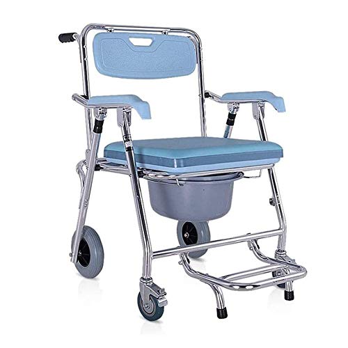 Chaise percée Chaise de toilette Fauteuil roulant pour personnes âgées Commode de chevet Siège de toilette mobile pliable pour adultes Chaise de bain pour toilettes Chaise percée pour femmes enceinte