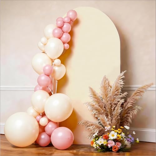 SINSSOWL 6FT Arch Backdrop Cover Ivory Spandex Chiara Backdrop Covers for Wedding Anniversary Engagement Birthday Party Photographic Photo Backgrounds Decor by SINSSOWL - Image 2