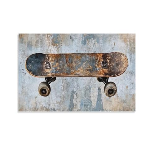 Vintage Skateboard Industrial Rustic Wall Art Paintings Canv