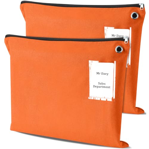 Humyoun 2 Pcs Interoffice Mailer Canvas Transit Sack Zipper Bag 18' x 14' Large Zipper Pouch with Grommet...