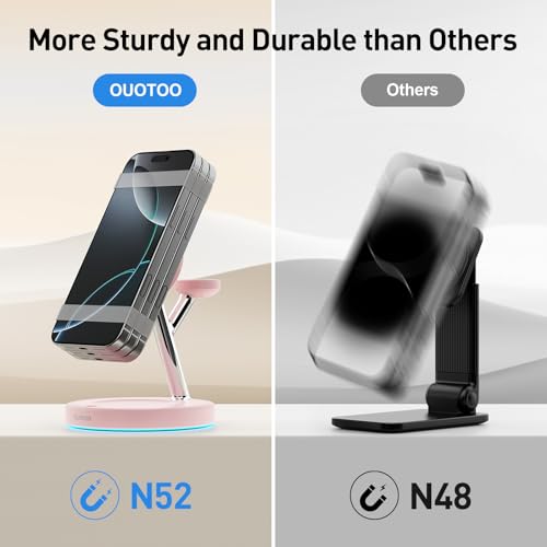 2025 3 in 1 Charging Station Compatible with Mag-Safe Charger Wireless Charger S - Photo 25 sur 37