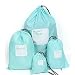 Foryee Waterproof Storage Bag - Nylon 4 Different Size - Drawstring Bags / Ditty Bag / Cord Bag /Shoes Bag for Travel Home Outdoor Hiking Camping - Blue