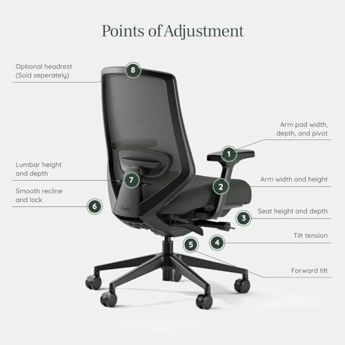 Image of Branch Ergonomic Chair Pro, Mesh Office Chair with 14 Points of Adjustment | Height, Depth and Tilt Adjustable, 5D Armrests, Forward Tilt, Smooth Recline, and Lumbar Support, Everglade