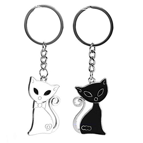 Preisvergleich Produktbild Fliyeong Katze Schlüsselbund Paar Liebhaber Legierung Schmuck Ring Auto Schlüsselbund Kreative und Nützliche