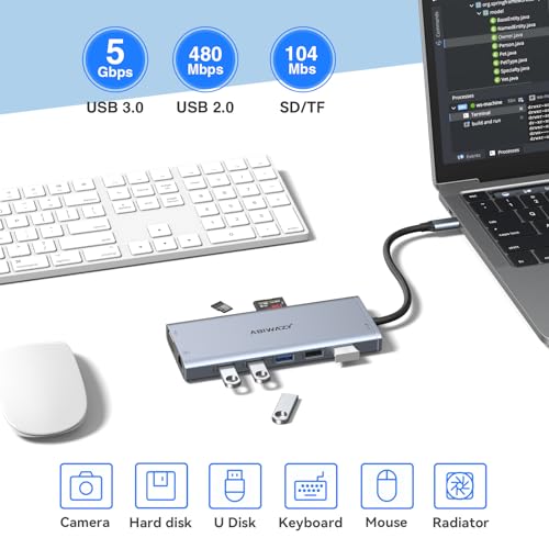 Abiwazy AB0218 Usb C Docking Station Dual Monitor For Dell/Hp/Lenovo/Surface Laptop thumb #6