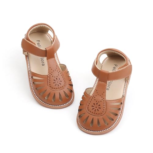 Image of Felix & Flora Toddler Girls Sandals Soft Rubber Princess Flat Shoes Flower Girl Shoes