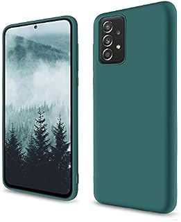 SouliGo Samsung A52S Case Samsung A52 Case Silicone Soft Gel Bumper Rubber Cover Girls Women Slim Microfiber Lining Rugged Shockproof Phone Cases for Samsung A52S/A52 5G 6.5 Inch - Forest Green