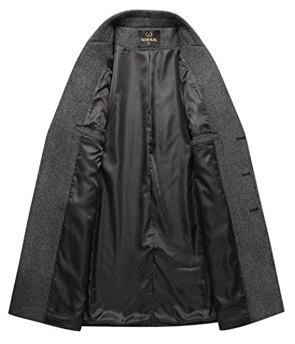 Image of Men's Premium Wool Blend Double Breasted Long Pea Coat