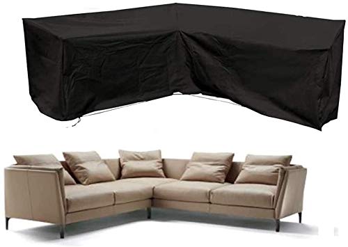 Copridivano Angolare Esterno 300x300cm Nero - Copertura Impermeabile Per Divani A L - Foto 5