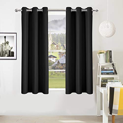 Image of DWCN Blackout Curtains for Bedroom Living Room 42 x 72 Inch 2 Panels Black