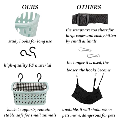 Image of JWShang Rat Hammock for Cage, Chew Proof Hanging Basket Bed with Sturdy Hooks, Pet Cage Accessories, Safe Cozy Small Animal Rodent Hammock for Sugar Glider Mice Snuggling Sleeping
