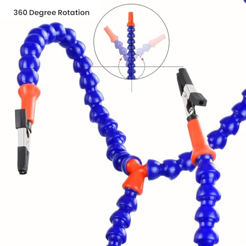 Image of Serplex Soldering Station with 5 Flexible Arms and Insulated Alligator Clips, Soldering Helping Hands Clamp Soldering Station Helping Hands Soldering Tool PCB Holder Flexible Arms