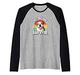funny retro vintage english bulldog dad maglia con maniche raglan