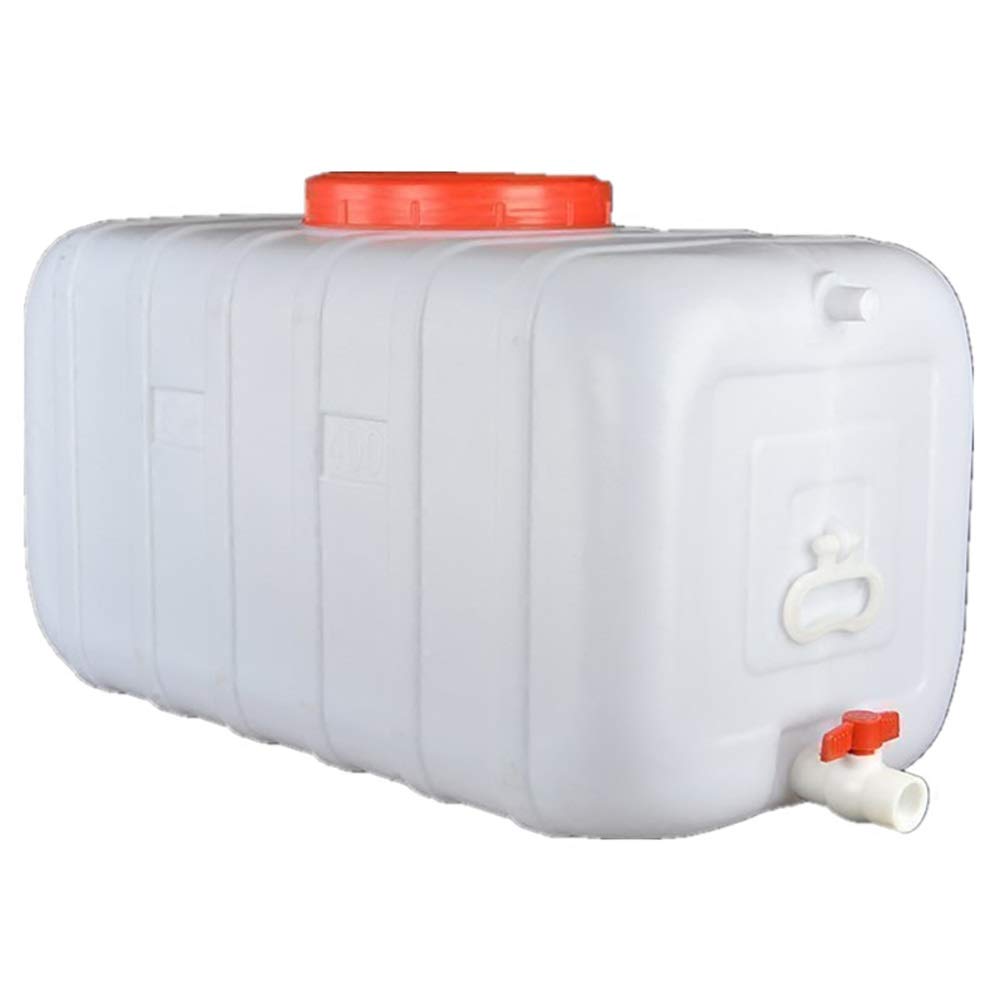 Chunjing Thick white horizontal water tank fermenter with lid food grade plastic bucket large storage tank Sold only in (Size : 50L)