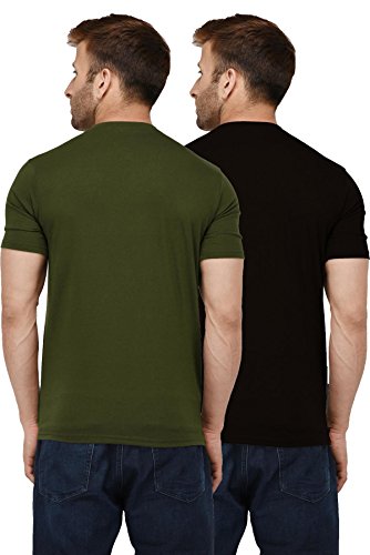 Image of London Hills Solid Cotton Blend Half Sleeve Regular Men Round Neck Tshirts | T Shirt For Man | Tshirt | Shirts Men | Tshirt For Man | T-shirt | T-shirts | Stylish | Gym Wear For Workout | MultiColored