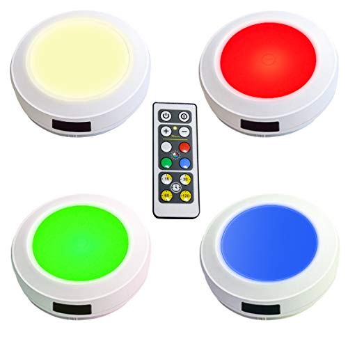 HONWELL Push Light RGB Lights Puck Lights with Remote Controlled Battery Operated Lights