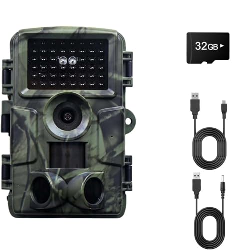 ZYJDGNNY Cámaras de Caza 60MP 4K H.264 Video, Fototrampeo con Visión Nocturna 30m y Activación 0.1s, LED IR 940 NM No-Glow, IP66 - Espía Vigilancia Coche Caza Exterior Nocturna