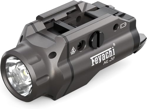 Feyachi HL-20 Lampe torche de 1500 lumens, LED améliorée, lampe de poche tactique pour arme à feu, traîneau de suivi et clé pour Picatinny (Bronze foncé)