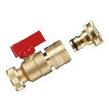 GORILLA EASY CONNECT Garden Hose Quick Connect Fittings with Ball Valve. ¾ Inch GHT Solid Brass.