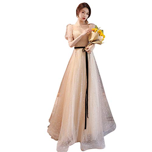 QQT Robe d'enveloppe de Femme Robe Longue Blue Blushing vin Rose à Manches Longues à Manches Longues Couleur Fermeture Fermeture à glissière Yellow-XXL Cover