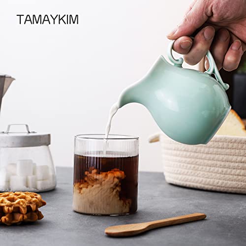Tamaykim T-NH/10OZ-G-KL/4P 10 Oz Ceramic Cream Jugs, Creamer Pitcher Set thumb #3
