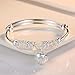Bangle Bracelets for Women, Fashion 925 Sterling Silver Jewelry Simple Bead Charm Bracelet Adjustable Elegant Cuff Bracelets for Mothers Day Mom Wife Valentine Gift (Silver#8)