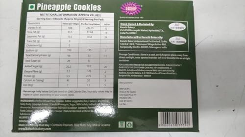 Image of Karachi Bakery Pineapple Flavour Cookies 400gm | Tea Time Snack | Delicous Snack | Vegetarian (Pack of 2)