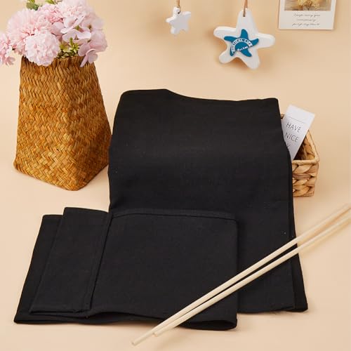 GORGECRAFT 1 Set Directors Chair Covers Canvas Replacement Seat Cover Black Canvas Seat and Back Kit with Wood Stick for Casual Folding Makeup Chair Home Garden Indoor Outdoors Accessories - Image 4
