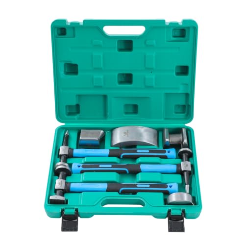 Miniatura 9 de Toway Juego De Tases Y Martillos 7 Piezas, Juego De Herramientas De Reparación De Carrocería Profesional Con Mangos De Fibra De Vidrio Para Chapistas 454230