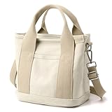 Large Tote Bag for Women,Canvas Totes Bags with Pockets,Crossbody Purse Hobo Handbag with Zipper,Shoulder Satchel Messenger Bag with Compartments for Work,Shopping,Beach,with Long Strap,2 Sizes